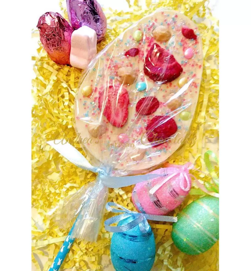 Easter Egg Belgian Chocolate Lollipop with Fruits & Nuts - Image 3