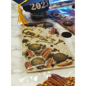 Congrats! - Belgian Chocolate Bar with Roasted and Caramelized Pecans, and Oreo Cookies