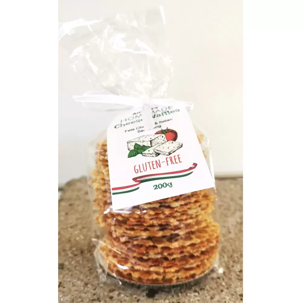 Andrea's Homemade Cheese Waffles with Feta Cheese & Italian Seasoning